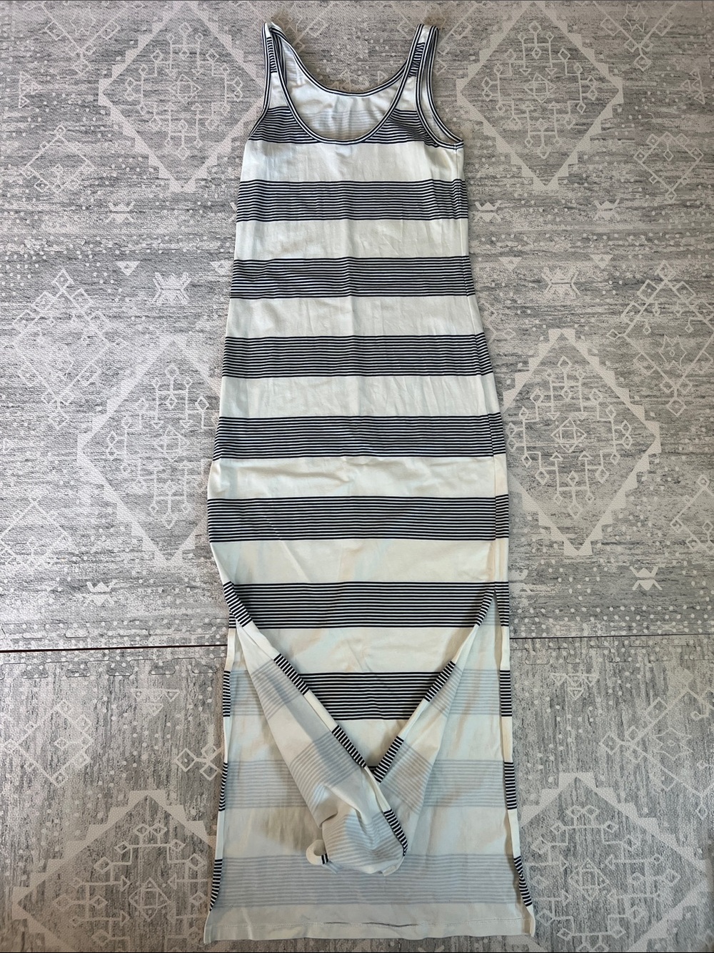 Roxy Off White & Navy Striped Tank Maxi Dress - Picture 7 of 10